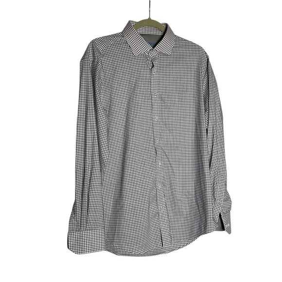 Twillory Blue Pink White Plaid Checkered Print Long Sleeve Button Up Shirt 34/35 - Picture 1 of 5